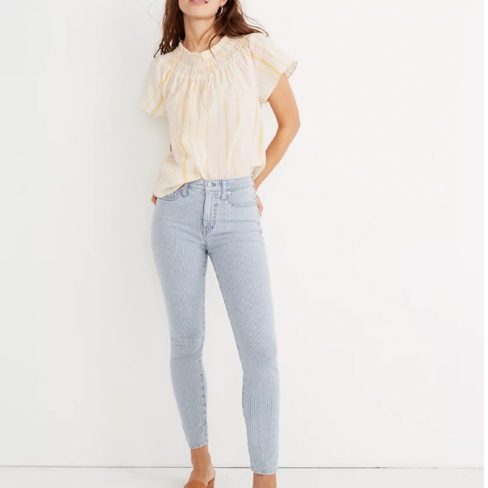 Madewell 10" High-Rise Skinny Crop Jeans in Piper Stripe